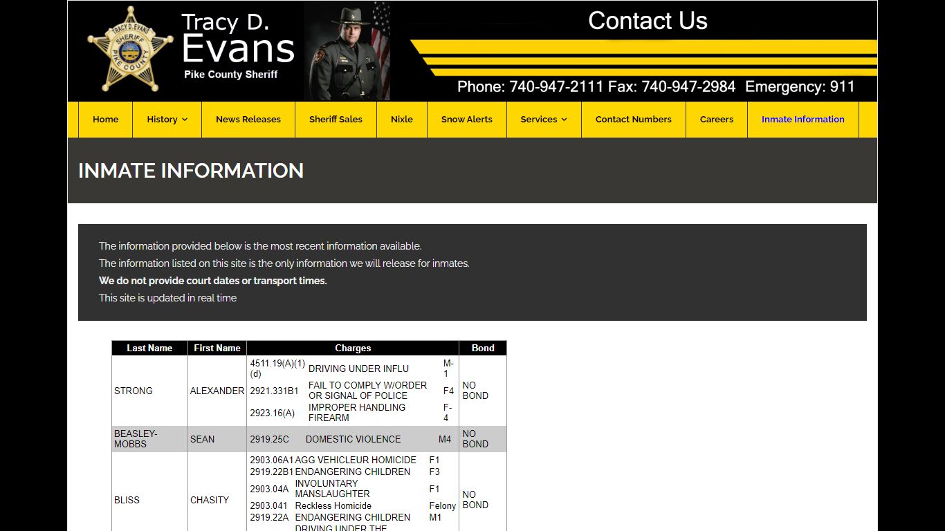 Inmate Information